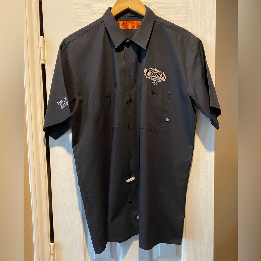 Post Malone Raising Canes Dickies Button-down Shirt Black Limited Edition NWOT